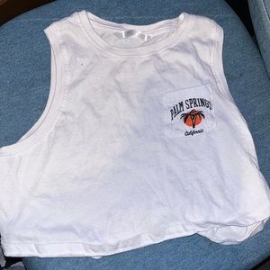 palm springs cropped white tank top